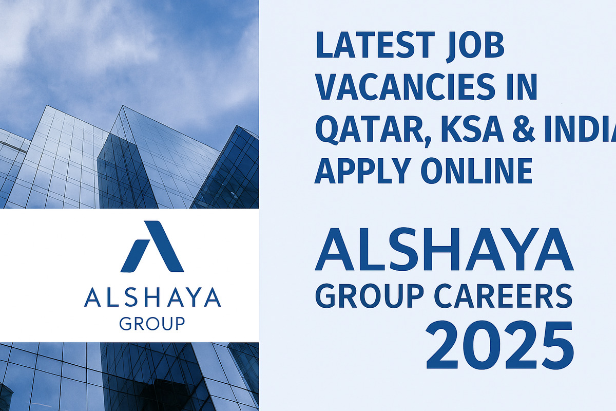 "Promotional image for Alshaya Group job vacancies in Qatar, KSA & India. The image features a vibrant design with the Alshaya Group logo and the headline 'Latest Job Vacancies in Qatar, KSA & India – Apply Online | Alshaya Group Careers 2025' in bold text. The background includes modern visuals and colorful accents to attract job seekers."